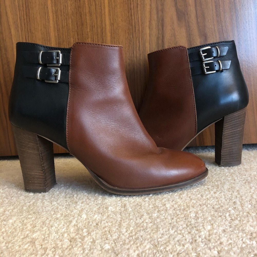 Madewell Booties - brown/black, 3.5 heel